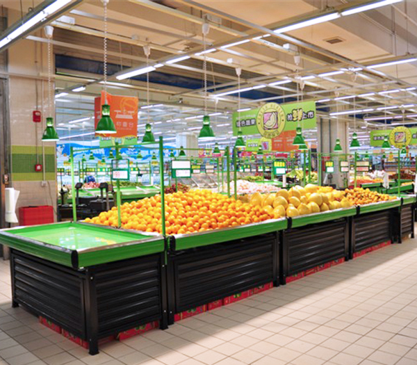 西藏超市货架；水果货架展示图